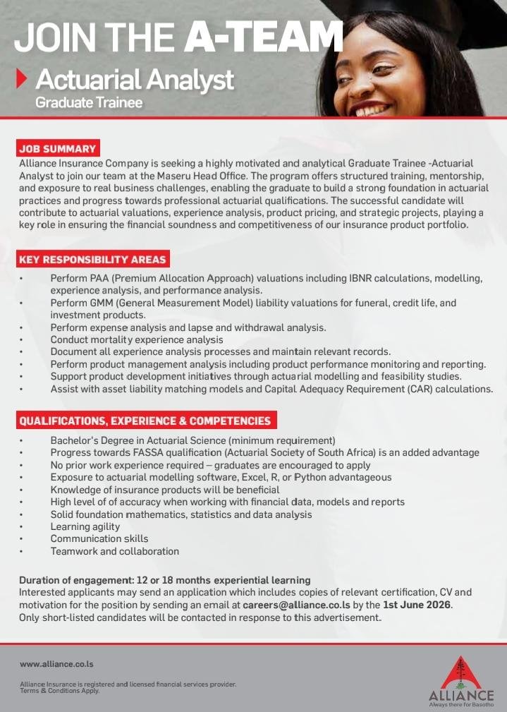 Alliance Insurance Graduate Trainee Program 2026