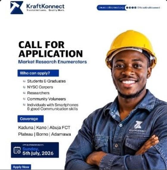 KraftKonnect Market Research Enumerator Recruitment 2026 | Apply Now